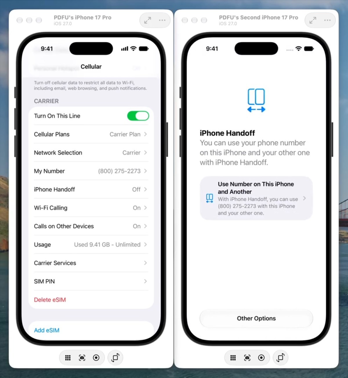 نمای قابلیت iPhone Handoff در iOS 27