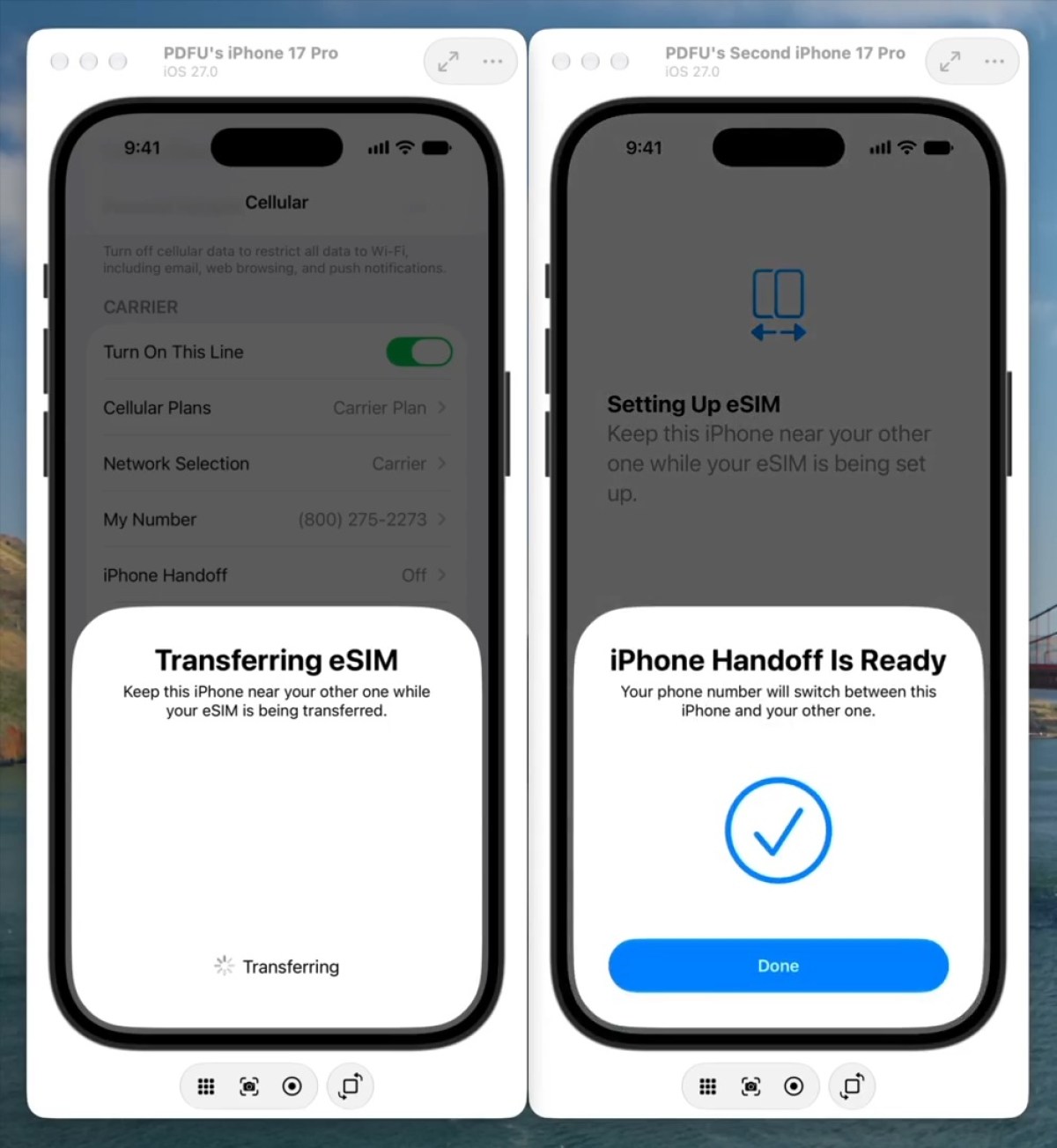 تنظیمات eSIM و انتقال شماره در iOS 27
