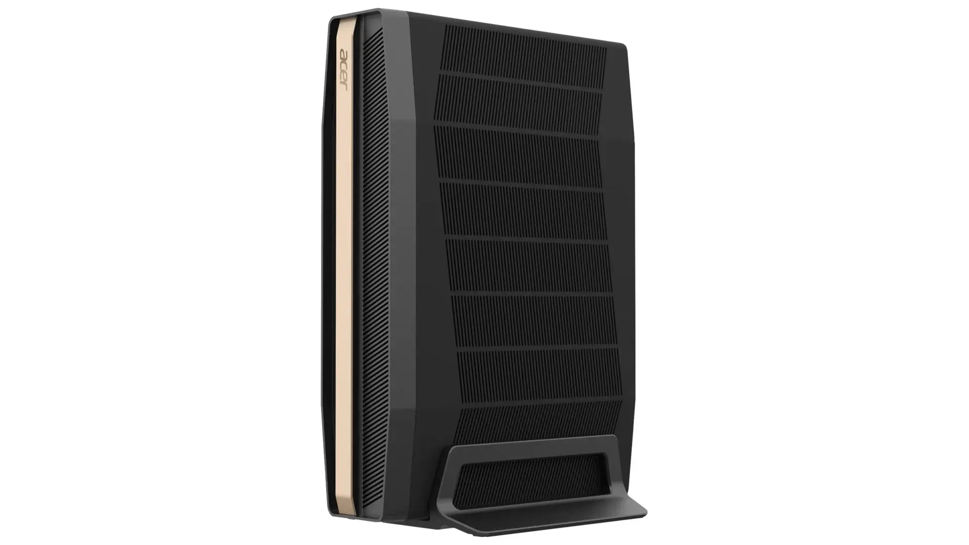 کامپیوتر کوچک ایسر مدل RTX Spark با بدنه مشکی و طلایی