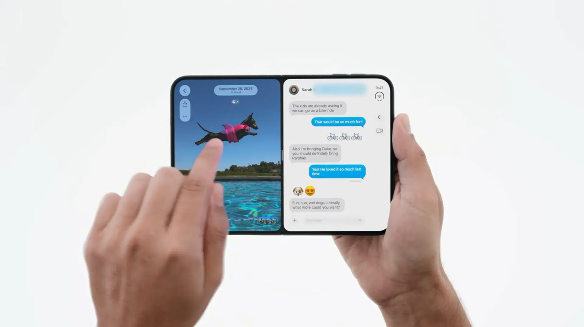 رابط کاربری بازطراحی شده iOS 27 روی آیفون تاشو دوئو