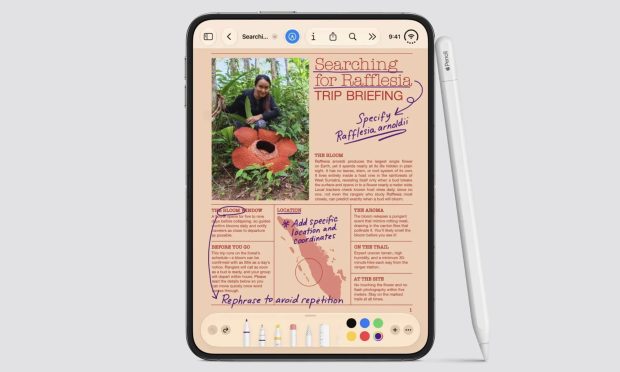 نمای نزدیک از پشتیبانی Apple Pencil در آیفون تاشو Duo