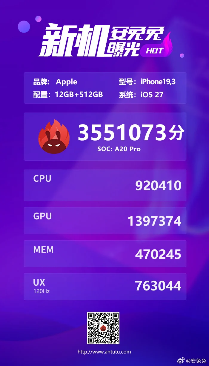 iPhone 18 Pro Max AnTuTu