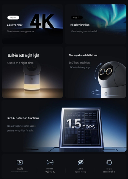 دوربین هوشمند شیائومی Smart Camera 5 Pro با قابلیت دید در شب رنگی