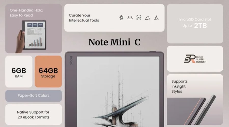 نمایشگر رنگی تبلت Boox Note Mini C